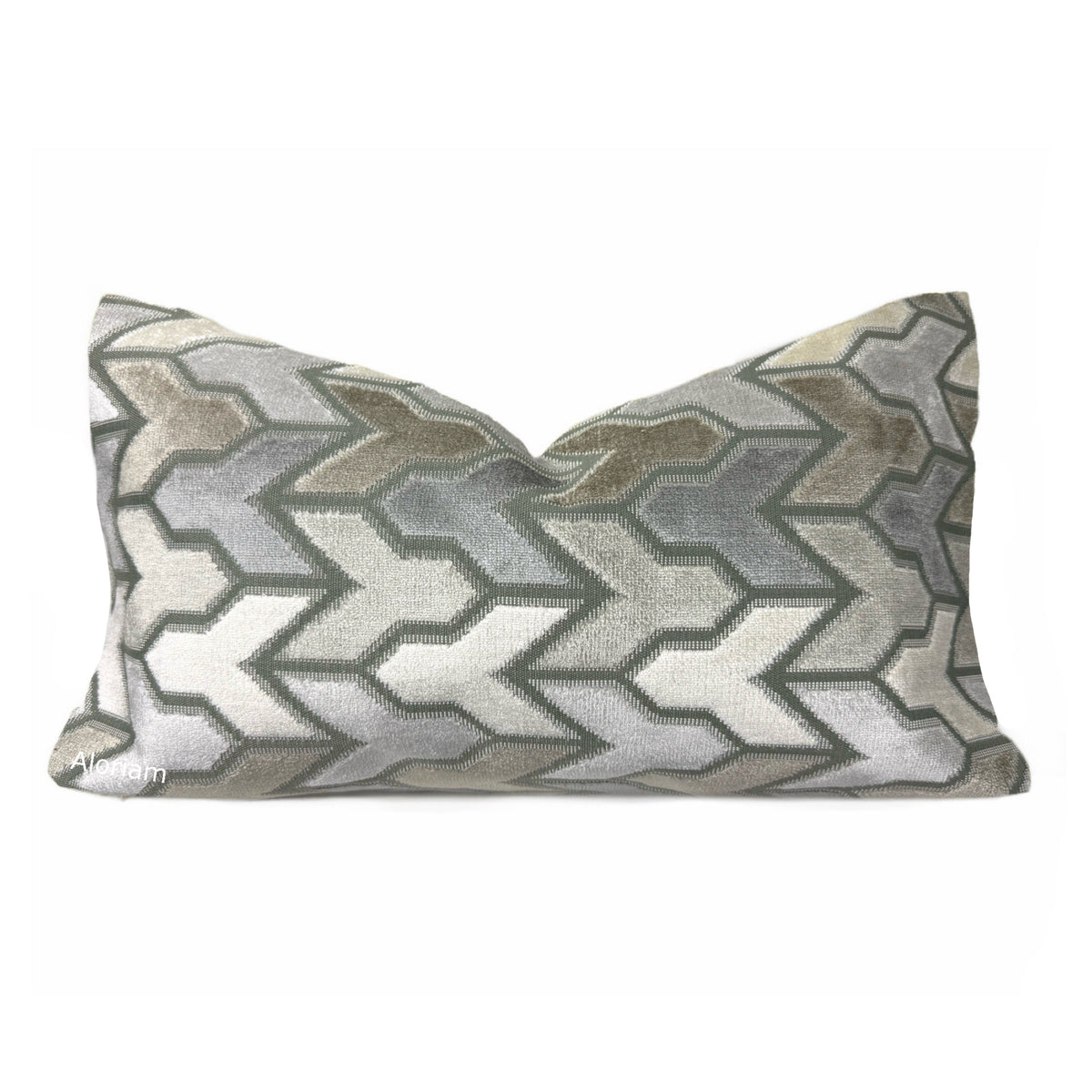 Brookhaven Arrow Geometric Brown Taupe Gray Cream Velvet Pillow Cover