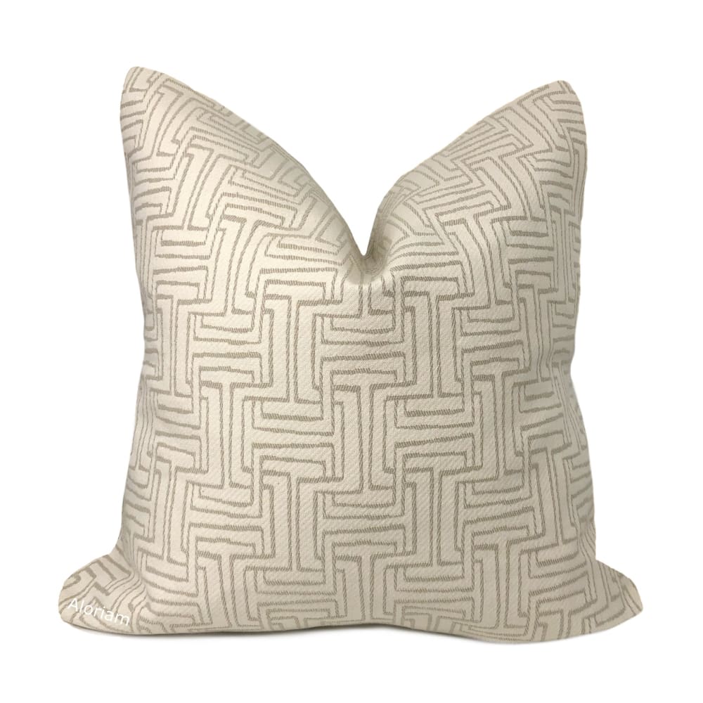 Carson Cream Beige Maze Pillow Cover - Aloriam