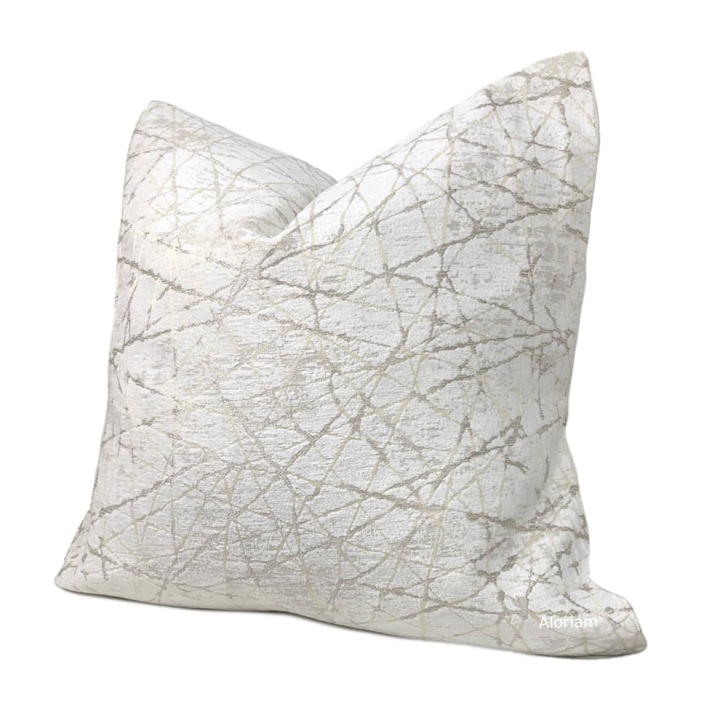 Celine White Modern Texture Chenille Pillow Cover - Aloriam