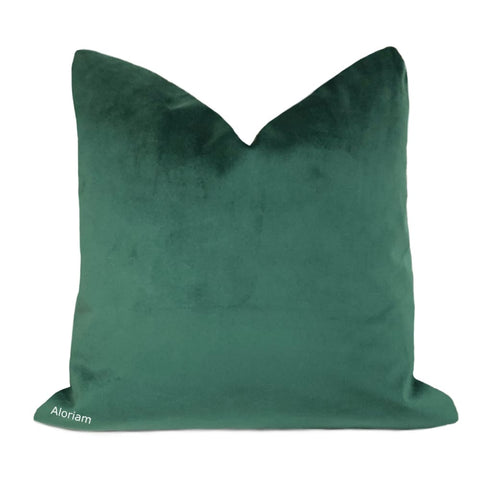 Libretto Pine Green Microfiber Velvet Pillow Cover - Aloriam