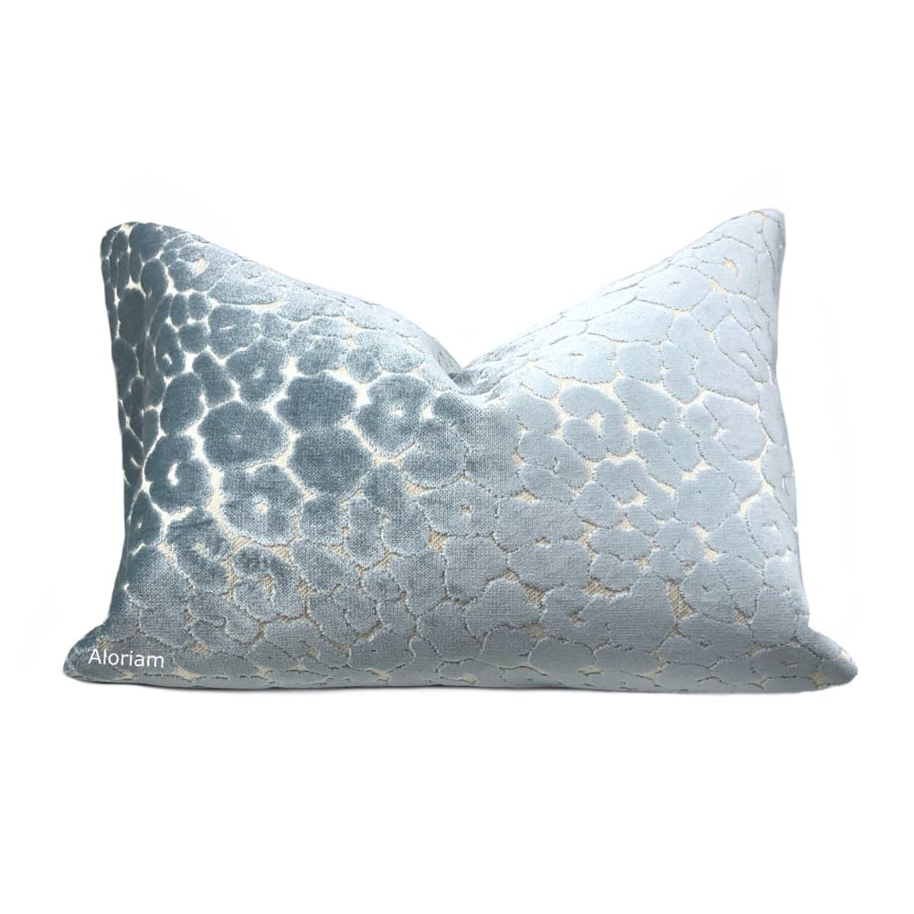 Phoebe Spa Blue Leopard Velvet Pillow Cover - Aloriam