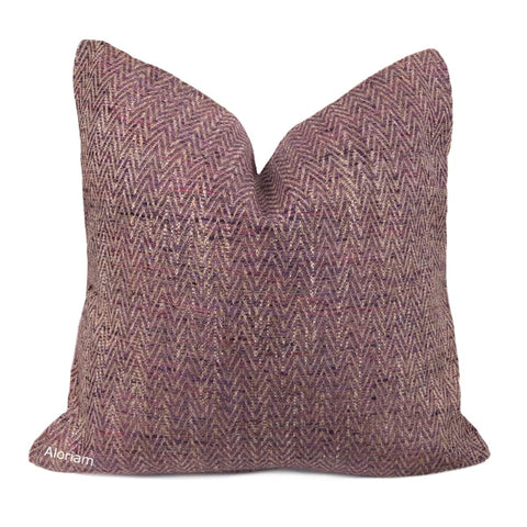 Pindler Beringer Purple Beige Texture Herringone Pillow Cover - Aloriam