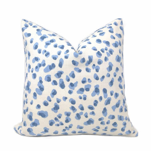 Vega Light Blue & White Leopard Spot Pillow Cover