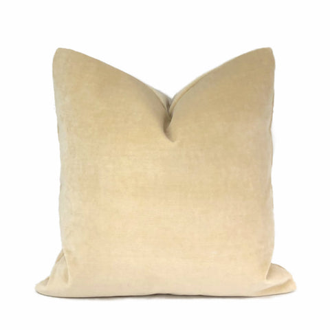 JB Martin Parchment Ivory Cotton Velvet Pillow Cover