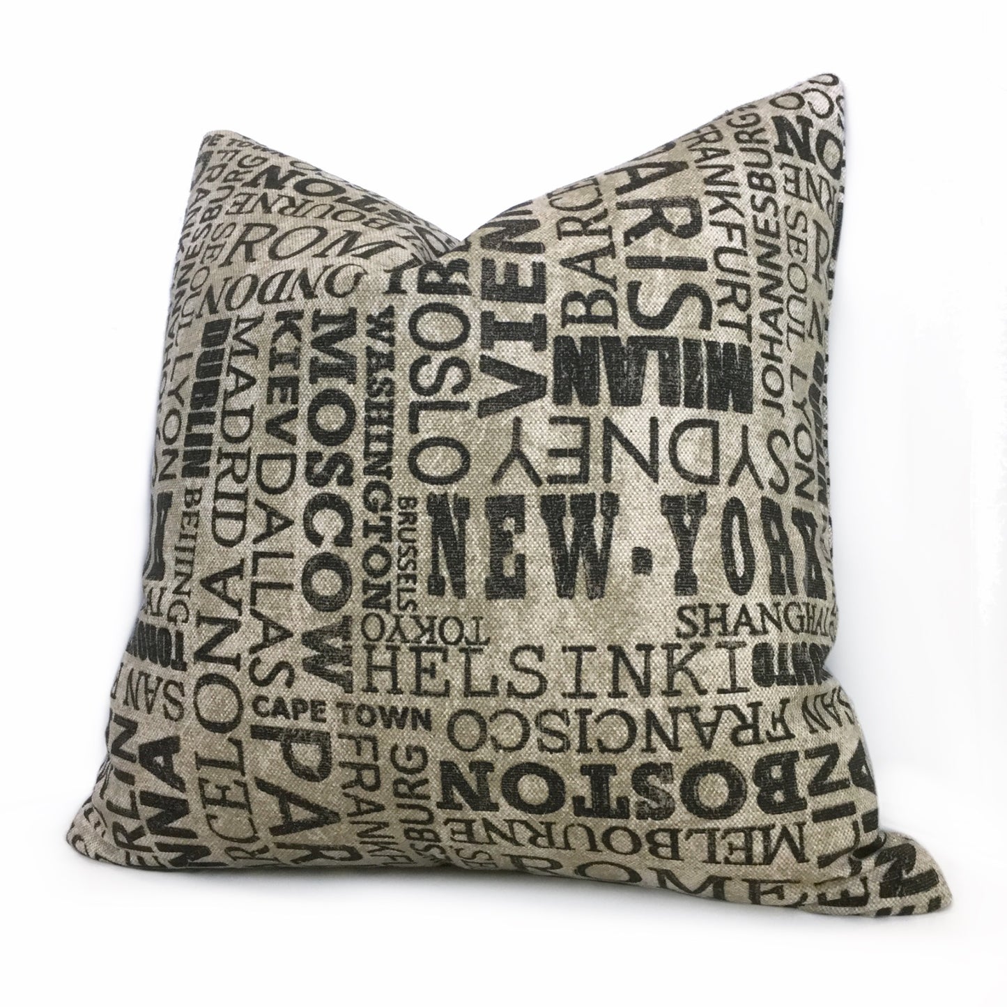 World Capital Cities Destinations Cotton Print Throw Pillow Cover