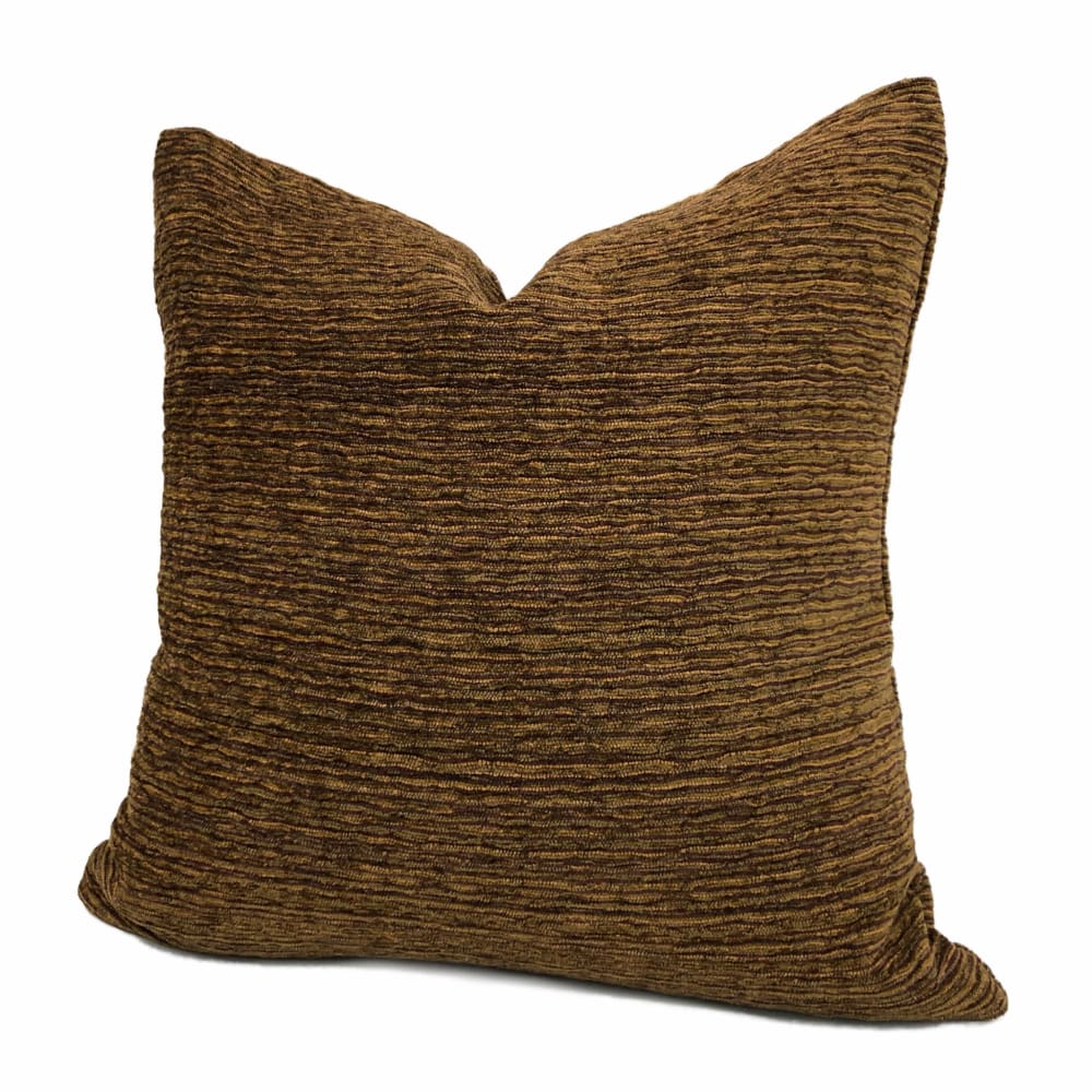 Algonquin Redwoods Brown Ridged Chenille Texture Pillow Cover - Aloriam