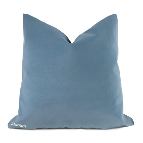Ancona Chambray Blue Velvet Pillow Cover - Aloriam