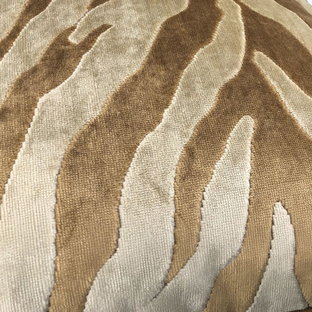 Bantu Brown & Cream Animal Stripe Velvet Pillow Cover - Aloriam