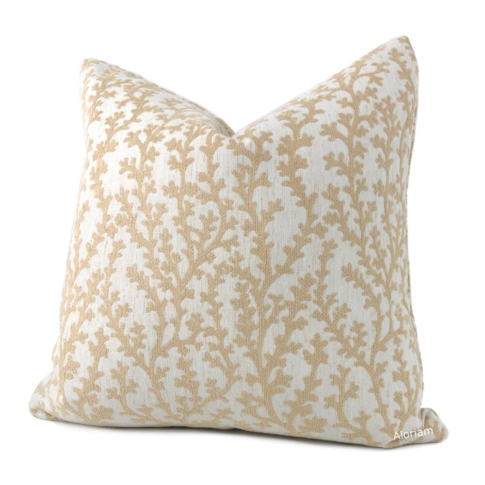 Beatrix Fawn Beige Floral Vine Pillow Cover - Aloriam