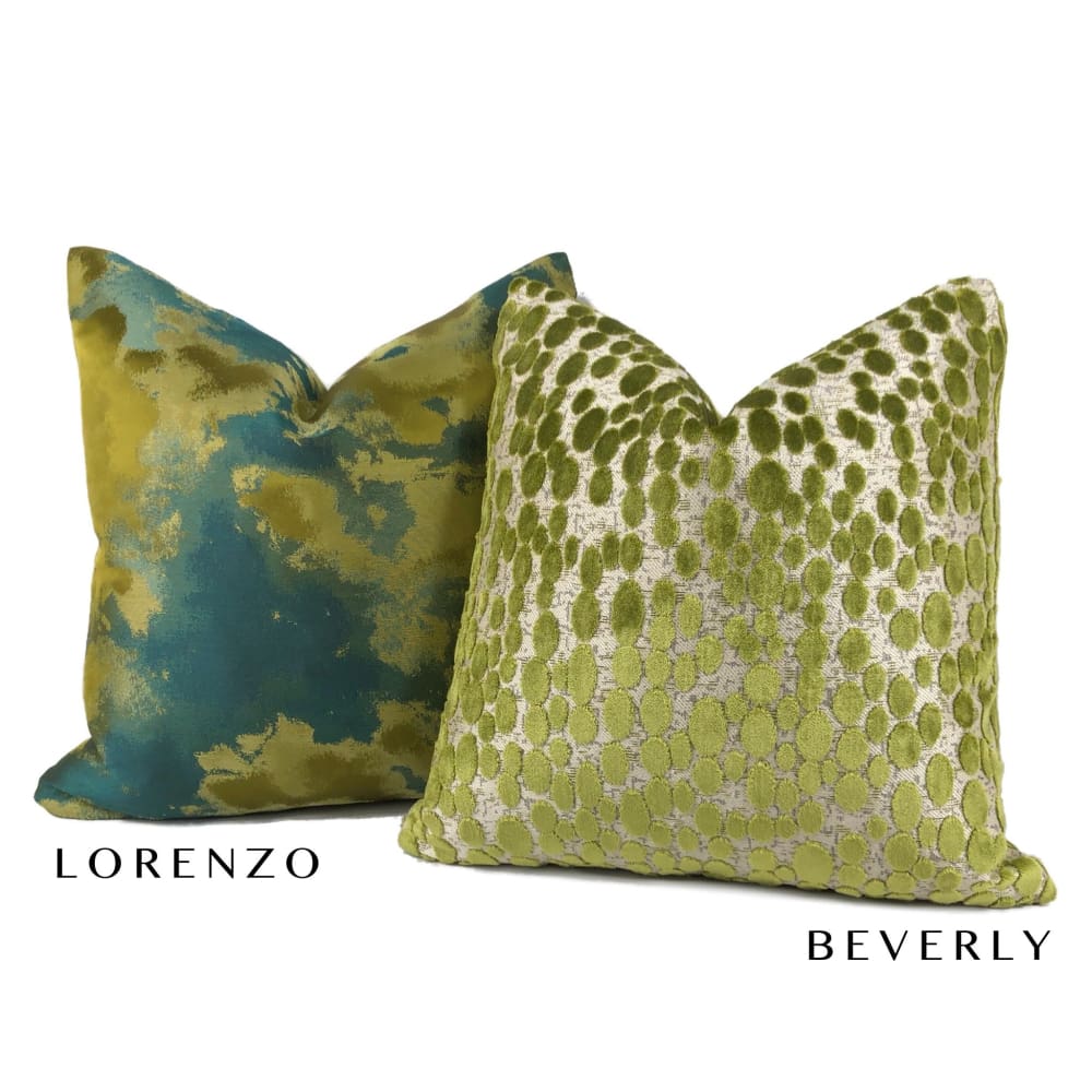Beverly Green Cut Velvet Dots Pillow Cover - Aloriam
