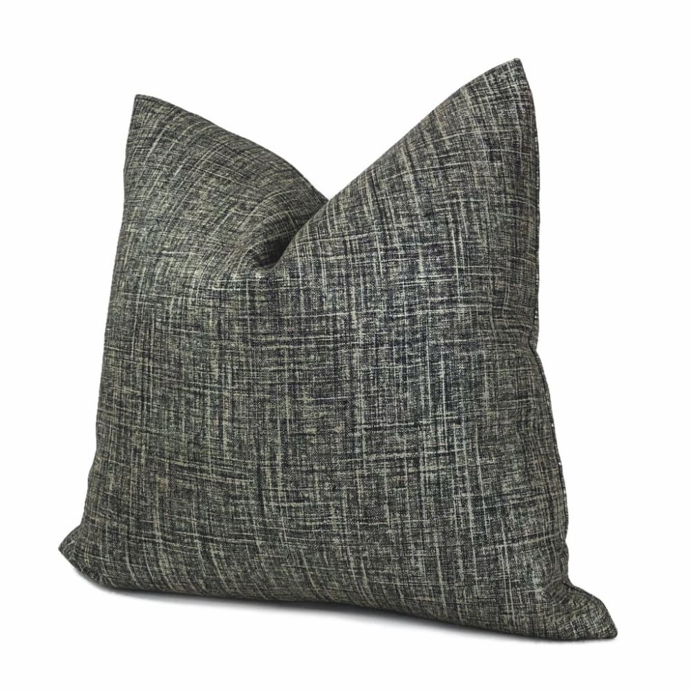 Black Metallic Glazed Linen Pillow Cover - Aloriam