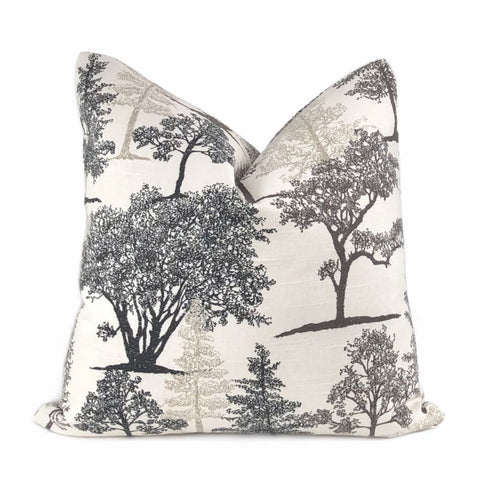 Black & White Tree Silhouette Toile Pillow Cushion Cover - Aloriam