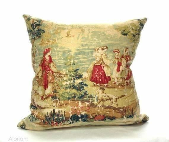 Bosporus Antique Vintage Old World Scenic Landscape Toile Linen Decorative Throw Pillow Cover Cushion Pillow Case Euro Sham 16x16 18x18 20x20 22x22 24x24 26x26 28x28 Lumbar Pillow 12x18 12x20 12x24 14x20 16x26 by Aloriam