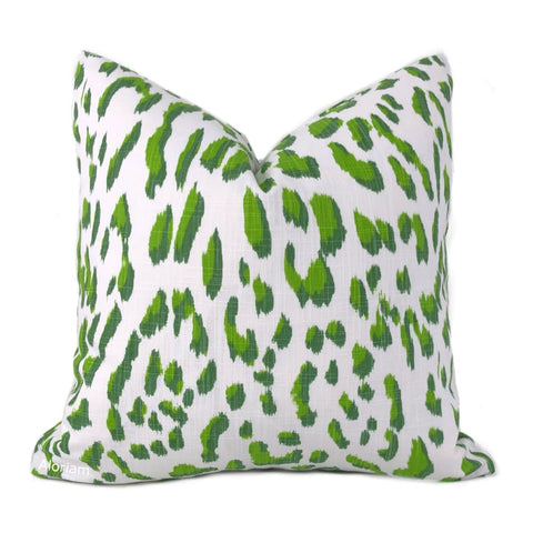 Brenner Lime Green & White Leopard Print Pillow Cover - Aloriam