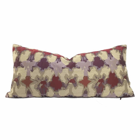 Brentano Colortura Purple Burgundy Beige Abstract Pillow Cover by Aloriam