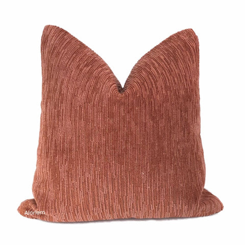 Brunschwig & Fils Leige Pink Brick Textured Velvet Pillow Cover - Aloriam