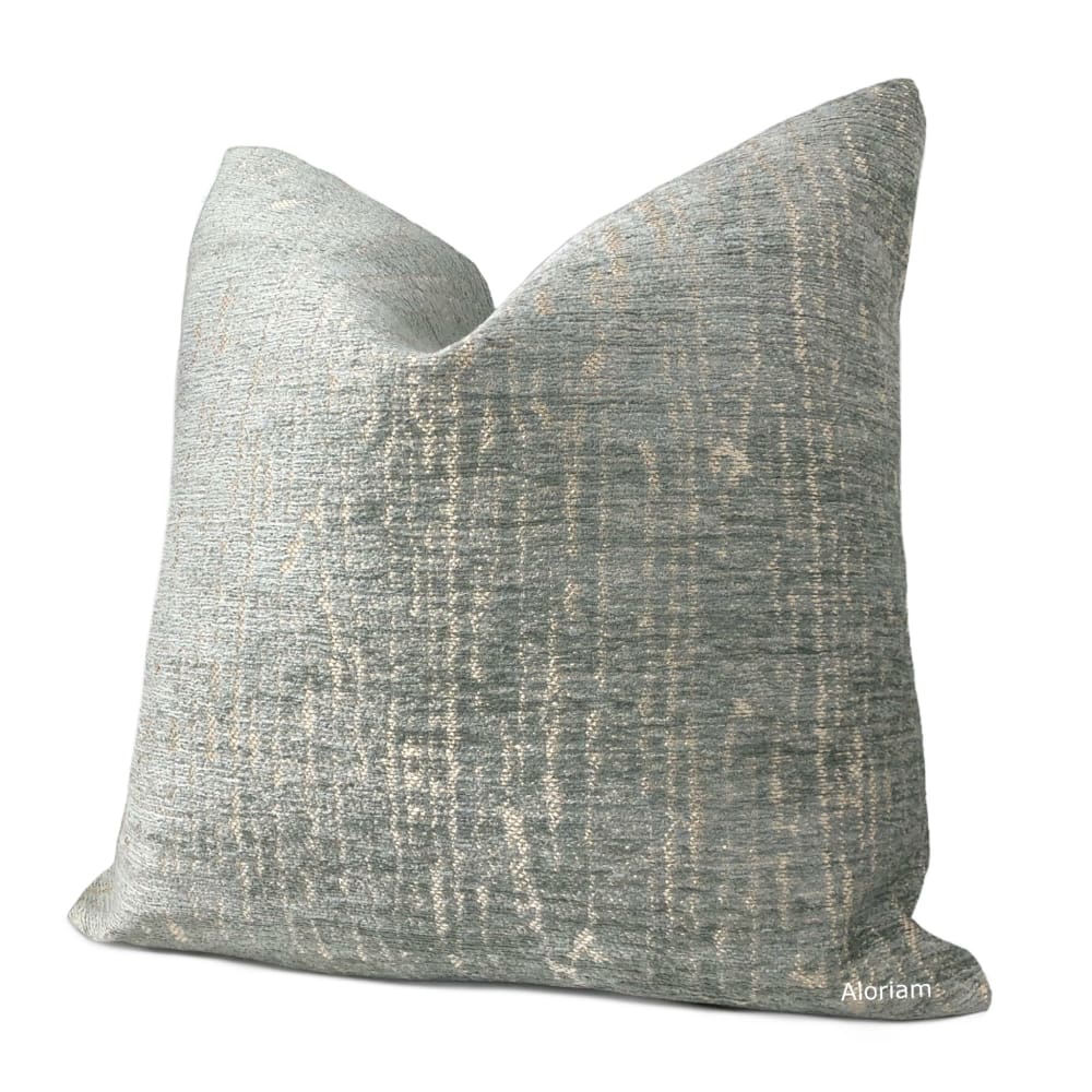 Cerwyn Glacial Green Ecru Texture Pillow Cover - Aloriam