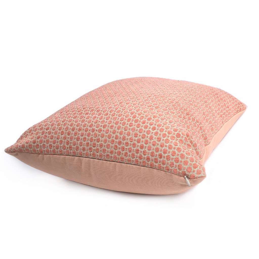 Chelsea Peachy Pink Geometric Chenille Pillow Cover Cushion Pillow Case Euro Sham 16x16 18x18 20x20 22x22 24x24 26x26 28x28 Lumbar Pillow 12x18 12x20 12x24 14x20 16x26 by Aloriam