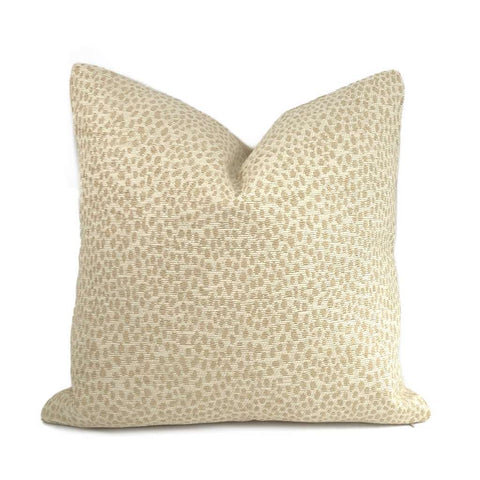 Chester Biscuit Beige Chenille Dots Pillow Cover Cushion Pillow Case Euro Sham 16x16 18x18 20x20 22x22 24x24 26x26 28x28 Lumbar Pillow 12x18 12x20 12x24 14x20 16x26 by Aloriam