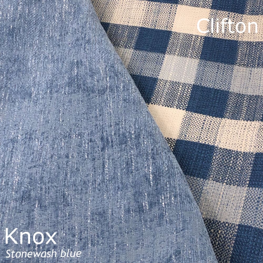 Clifton Blue Cream Plaid Checks Pillow Cover - Aloriam