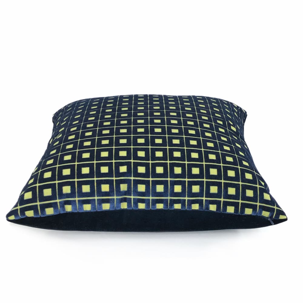 Cubit Marine Blue Box Belgian Velvet Pillow Cover - Aloriam