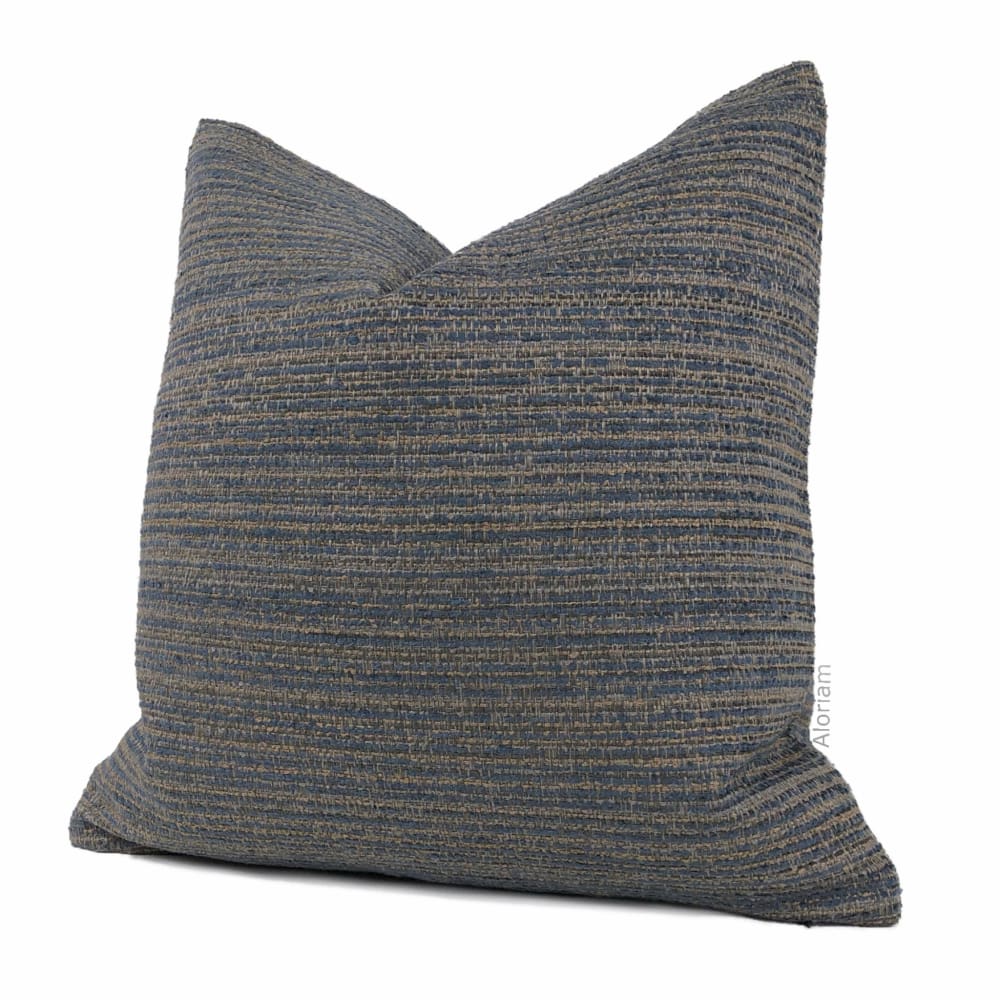 Desmond Slate Blue Brown Texture Pillow Cover - Aloriam