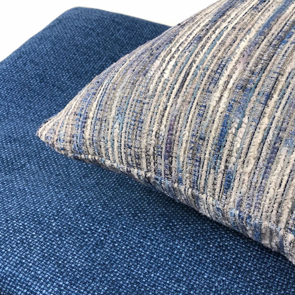 Erie Blue Tonal Slub Texture Chenille Pillow Cover - Aloriam