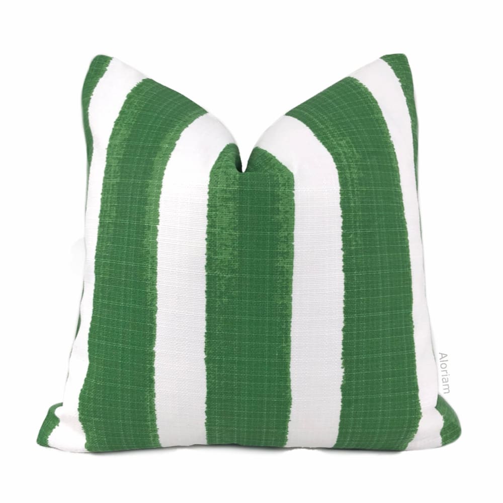 Ethan Green White Stripe Indoor Outdoor Pillow Cover – Aloriam