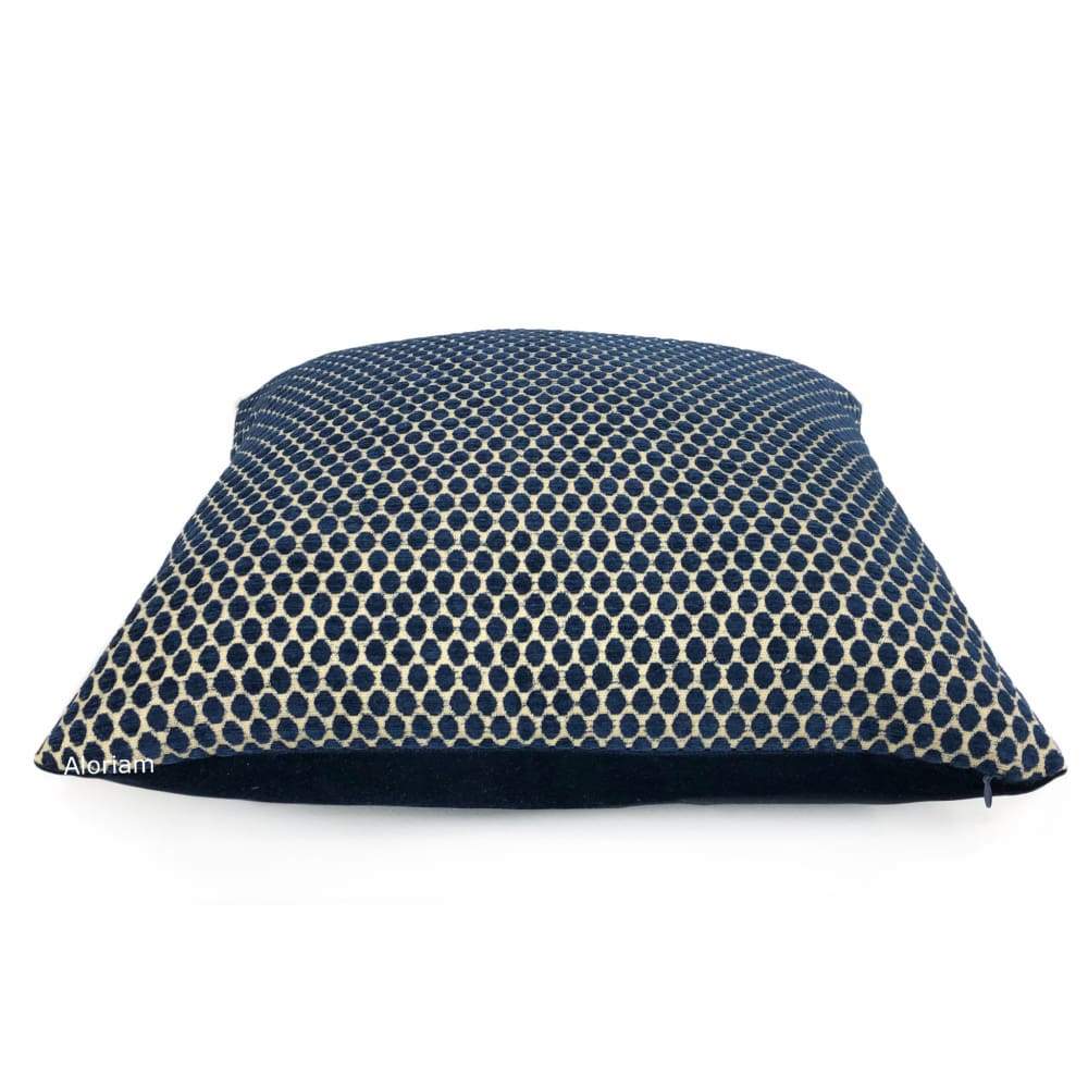 Finley Navy Blue Textured Dots Pillow Cover - Aloriam