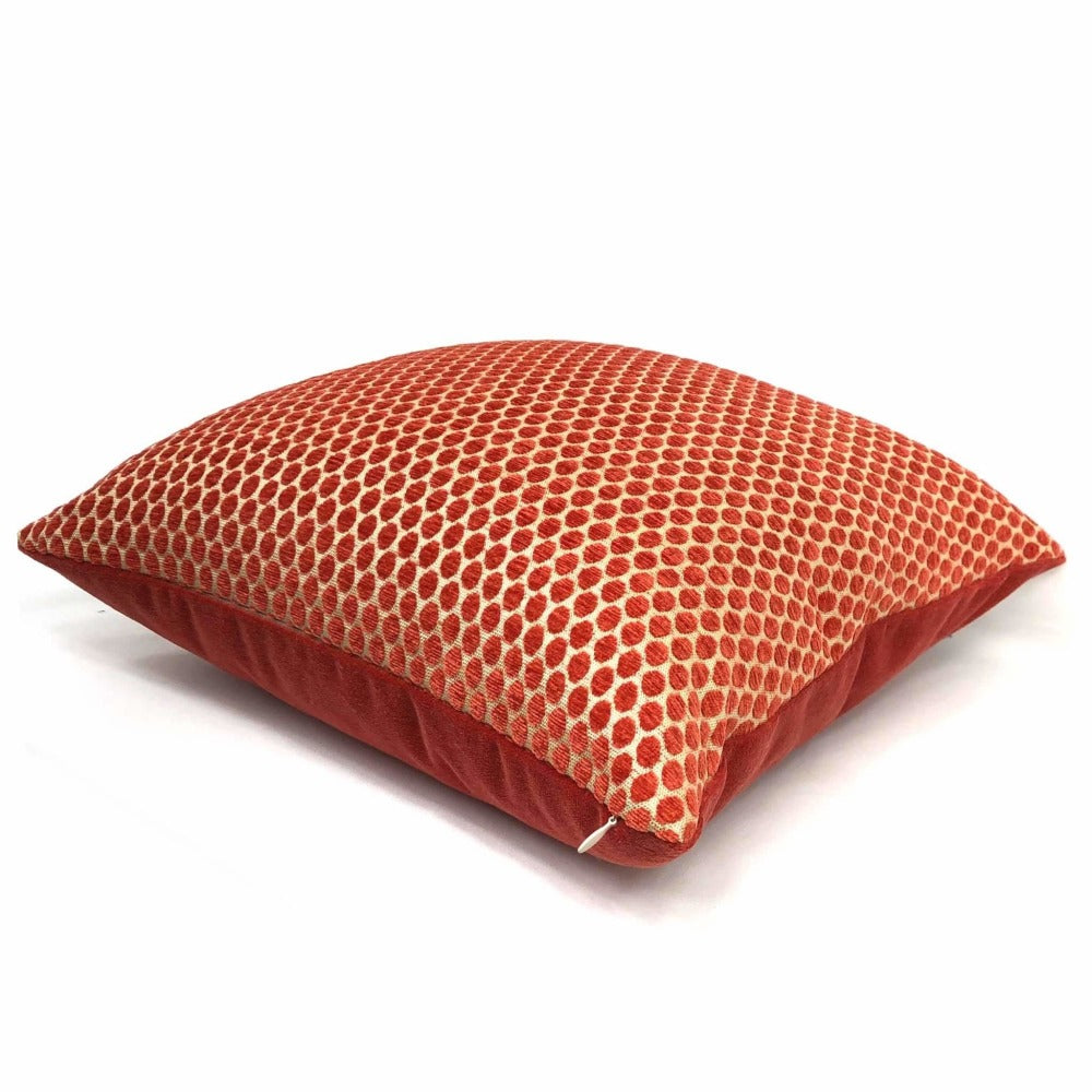 Finley Orange Textured Dots Pillow Cover Cushion Pillow Case Euro Sham 16x16 18x18 20x20 22x22 24x24 26x26 28x28 Lumbar Pillow 12x18 12x20 12x24 14x20 16x26 by Aloriam