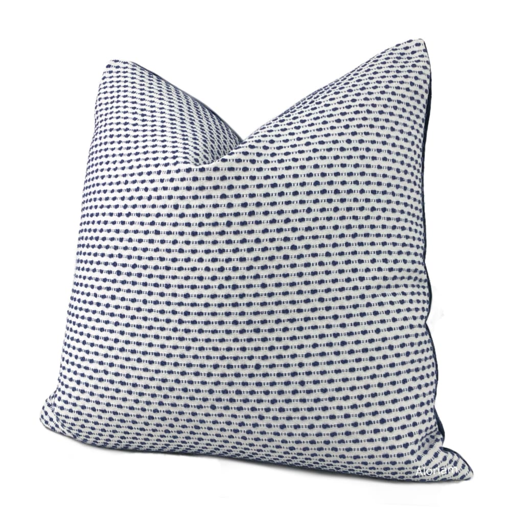 Foster Blue White Textured Stripe Pillow Cover - Aloriam