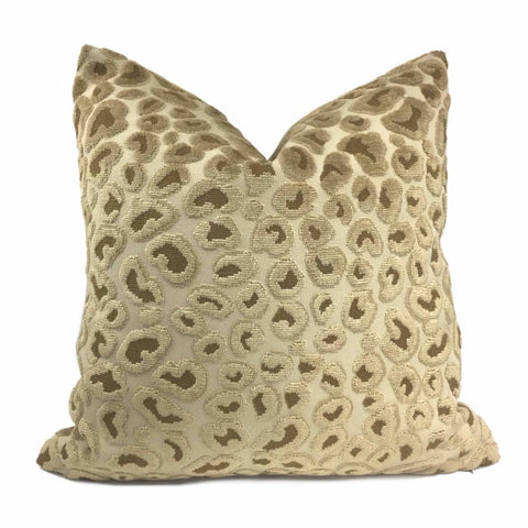 Camel Gold Leopard Spot Velvet Pillow Cover 18x18 20x20 22x22