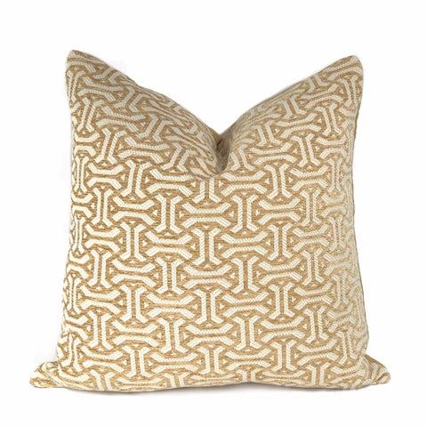 Gramercy Golden Barley & Cream Geometric Pillow Cover - Aloriam