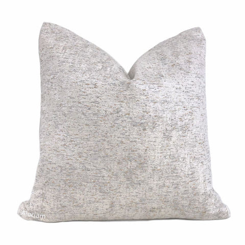 Harrison Off-White Gold Gray Tweed Chenille Pillow Cover - Aloriam