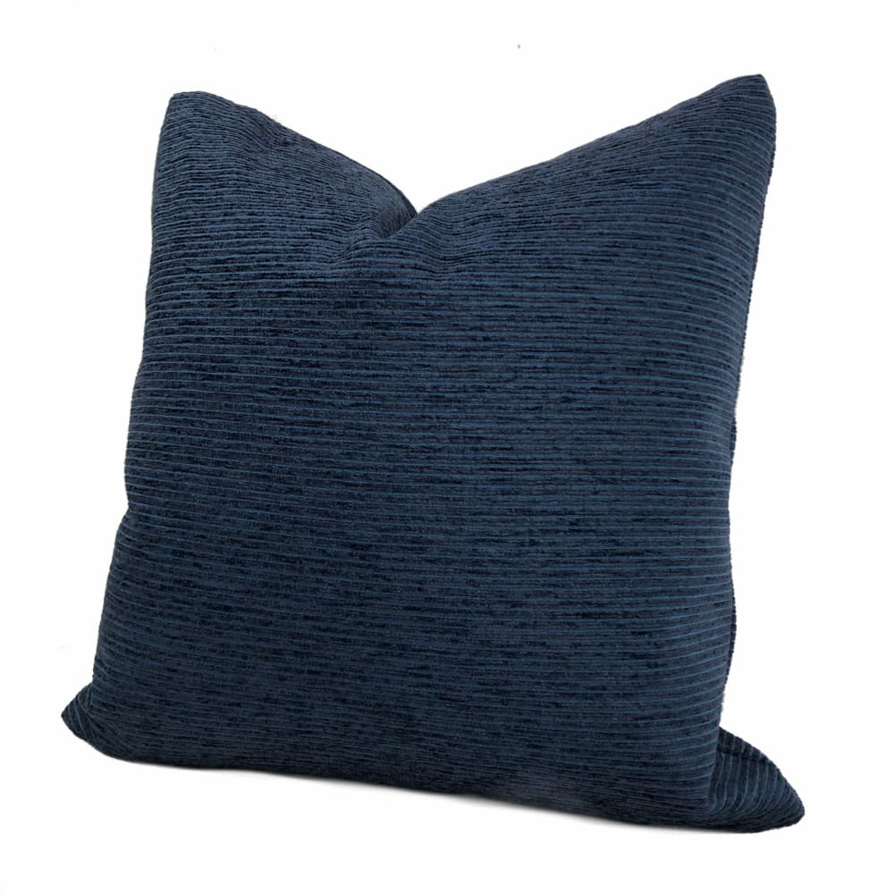 Hugo Two Tone Blue Ribbed Chenille Pillow Cover - Aloriam