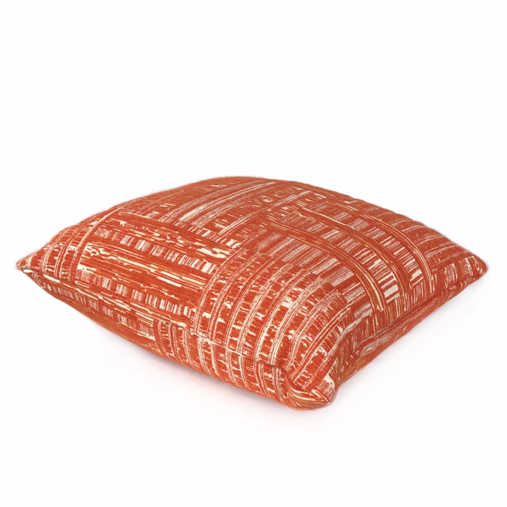 Joplin Orange Cream Abstract Texture Chenille Pillow Cover - Aloriam