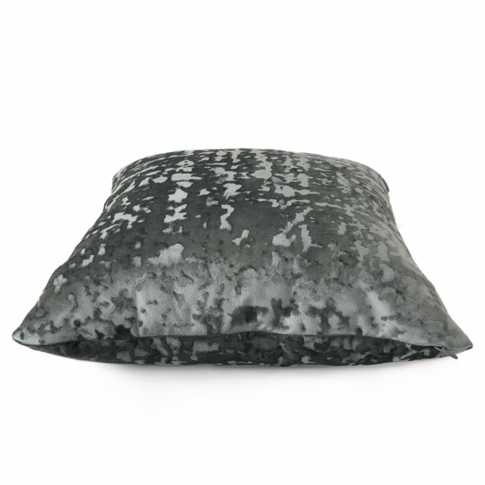 Kael Gray Abstract Distressed Tonal Velvet Pillow Cover - Aloriam