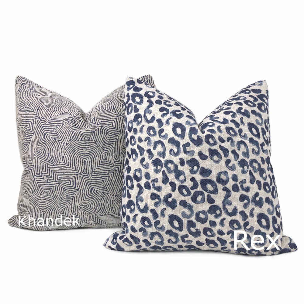 Khandek Blue Tribal Maze Pillow Cover - Aloriam