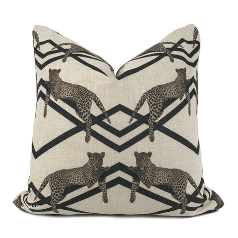 Kingsley Black Beige Deco Leopard Pillow Cover - Aloriam