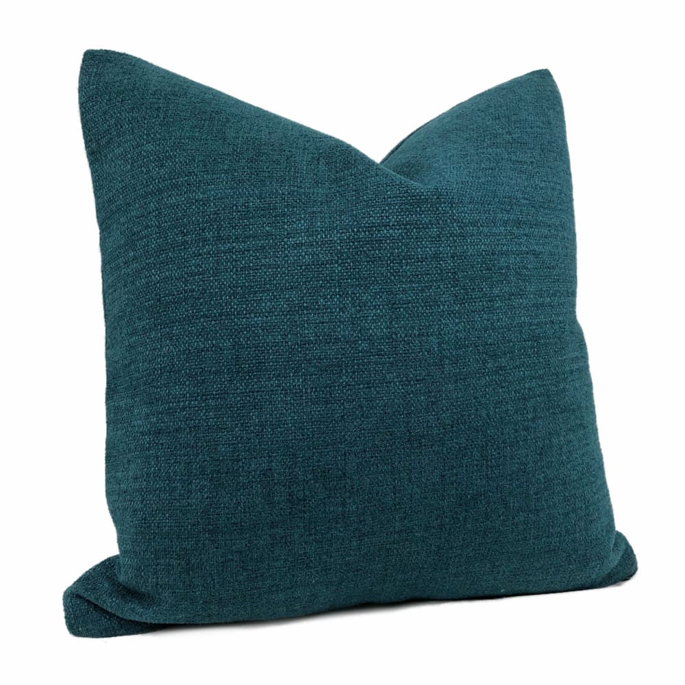 Kingston Teal Green Solid Brushed Texture Pillow Cover - Aloriam