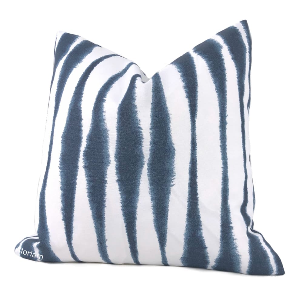 Kito Navy Blue White Modern Indoor Outdoor Pillow Cover - Aloriam