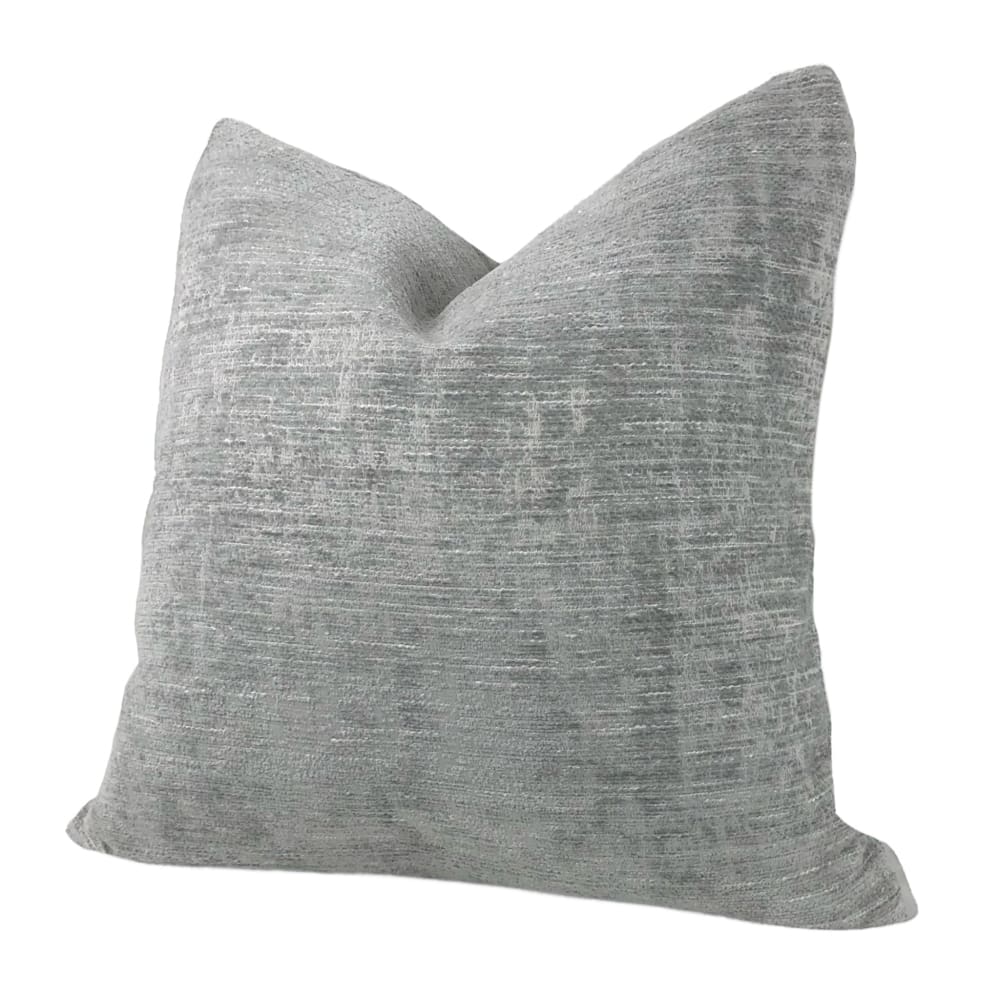 Knox Cement Gray Slub Textured Chenille Pillow Cover - Aloriam