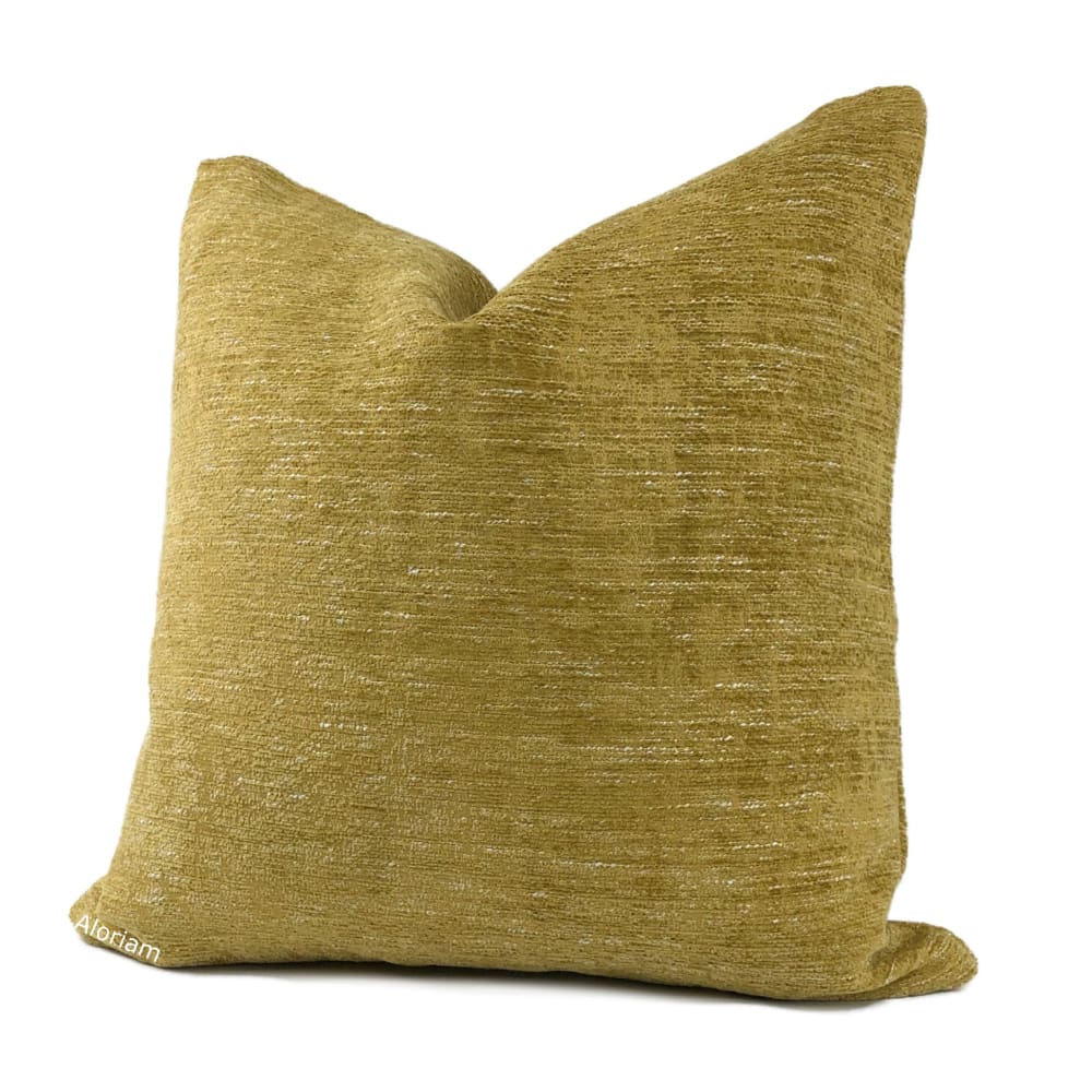 Knox Curry Gold Slub Textured Chenille Pillow Cover - Aloriam