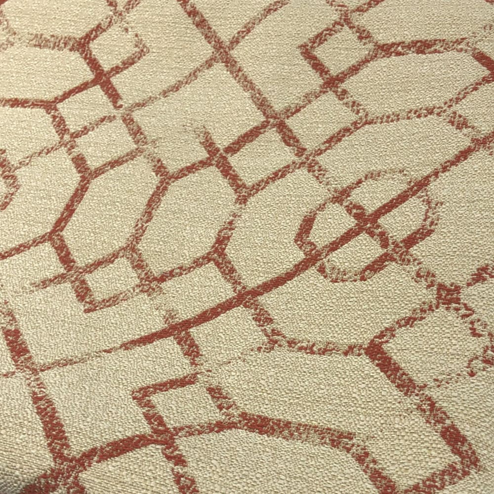 Kravet Candice Olson Joie de Vivre Rust Orange Beige Asian Fretwork Pillow Cover - Aloriam