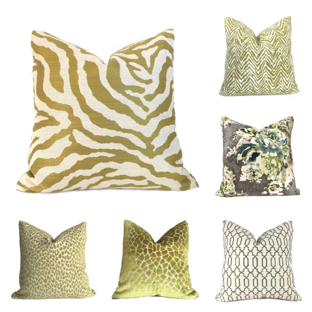 Kravet Citron Cream Tiger Animal Stripe Pillow Cover, Fits 22x22 Cushion Inserts Cushion Pillow Case Euro Sham 16x16 18x18 20x20 22x22 24x24 26x26 28x28 Lumbar Pillow 12x18 12x20 12x24 14x20 16x26 by Aloriam