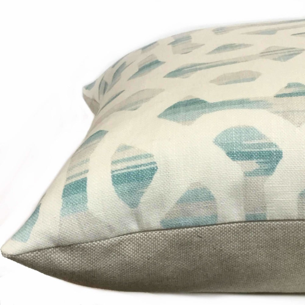 Kravet Jeffrey Alan Marks Lattice Fretwork Beach Linen Sofa Pillow Cover