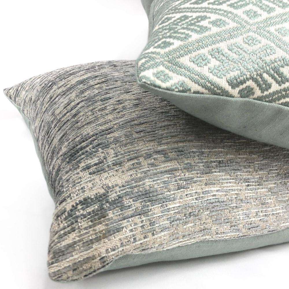 Kravet Marmari Spa Seaglass Green Tribal Diamond Pillow Cover