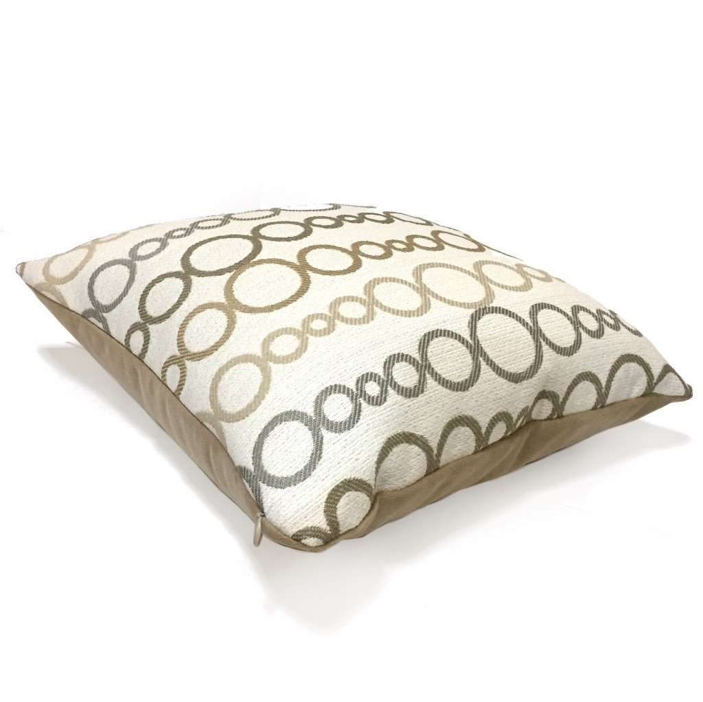 Kravet Modern Geometric Circles Tan Beige Cream Pillow Cover