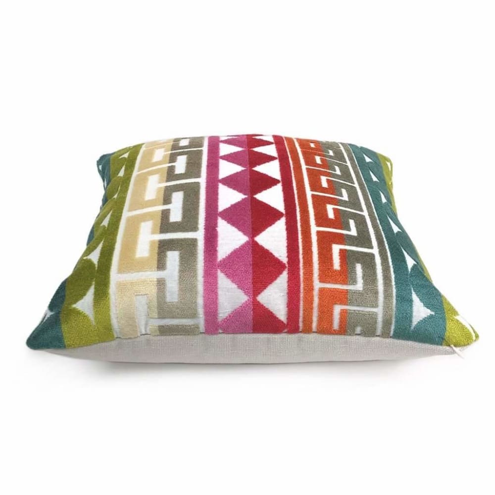 Kravet Seurat Confetti Jonathan Adler Multicolor Cut Velvet Geometric Stripe Pillow Cover Cushion Pillow Case Euro Sham 16x16 18x18 20x20 22x22 24x24 26x26 28x28 Lumbar Pillow 12x18 12x20 12x24 14x20 16x26 by Aloriam