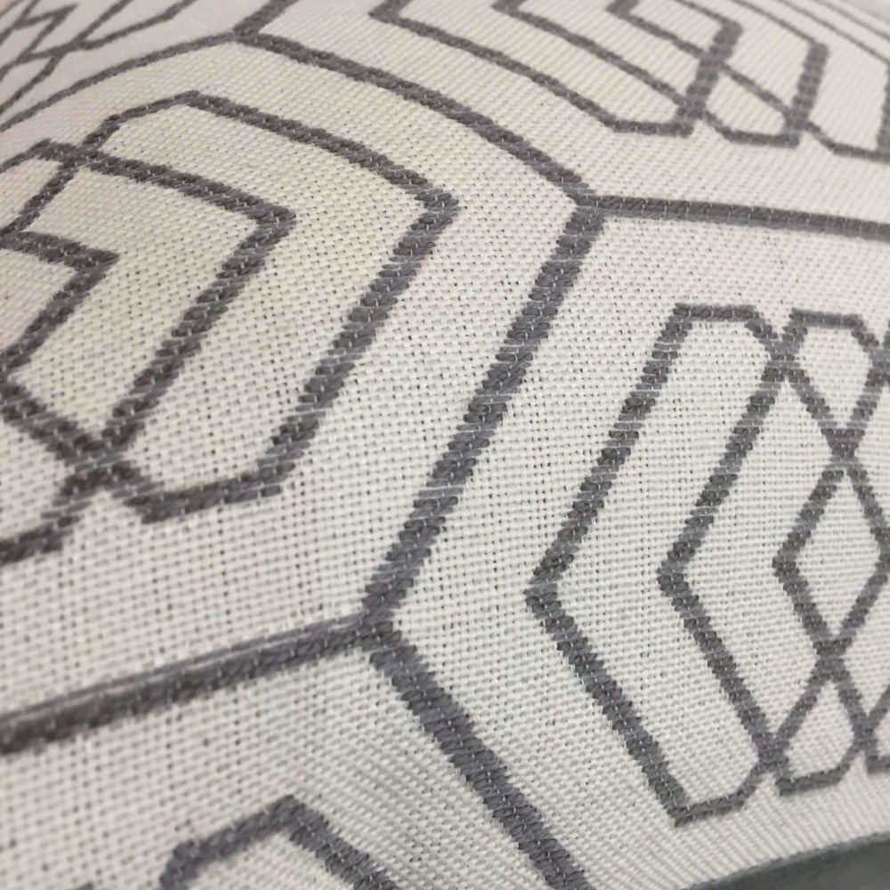 Kravet Thom Filicia Fiscoe Steel Geometric Hexagon Pillow Cover by Aloriam